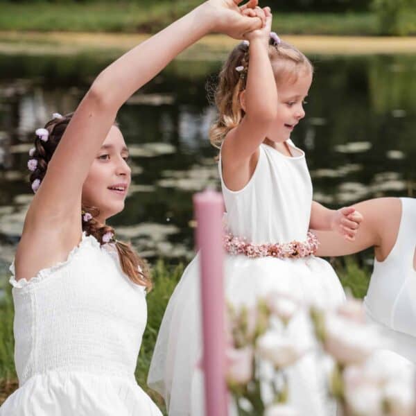 Mini Bellyflower meisjes bloemenband met gedroogde bloemen